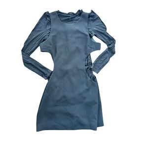 ALICE + OLIVIA Black Cutout Long Sleeve Mini Dress Women's Size Medium